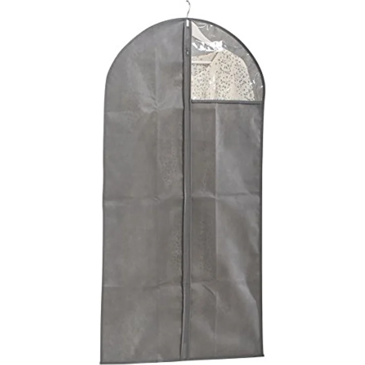 Zeller 14612 Kleiderhülle mit Fenster, graue Vlies- und Stoffhülle, 60 x 120 cm, staubfrei und reisefreundlich – Bild 1