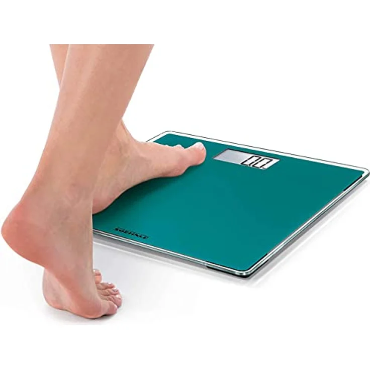 Soehnle Style Sense Compact 200, digitale Personenwaage, Ocean Green, Gewicht bis zu 180 kg in präzisen 100 Gramm Schritten, Waage inkl. Batterien, Körperwaage mit extraflachem Design, grün – Bild 5