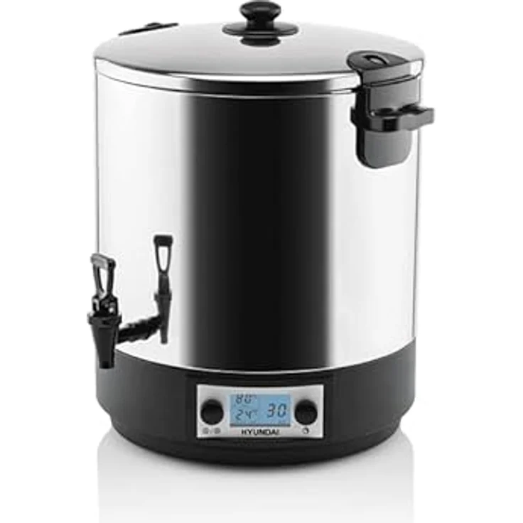 HYUNDAI Einkochautomat PCC222 I 2000 W I Display I Timer 1-180min I Volumen 27 Liter I Edelstahlrost für Gläser mit 29,7cm Durchmesser I Glühweinkocher – Bild 1