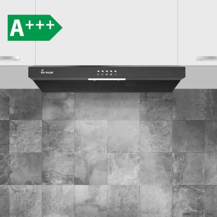 KKT KOLBE UBH200S Unterbau-Dunstabzugshaube, 60 cm, schwarz, 3 Leistungsstufen, LED-Beleuchtung, Druckknopf-Bedienung – Bild 2