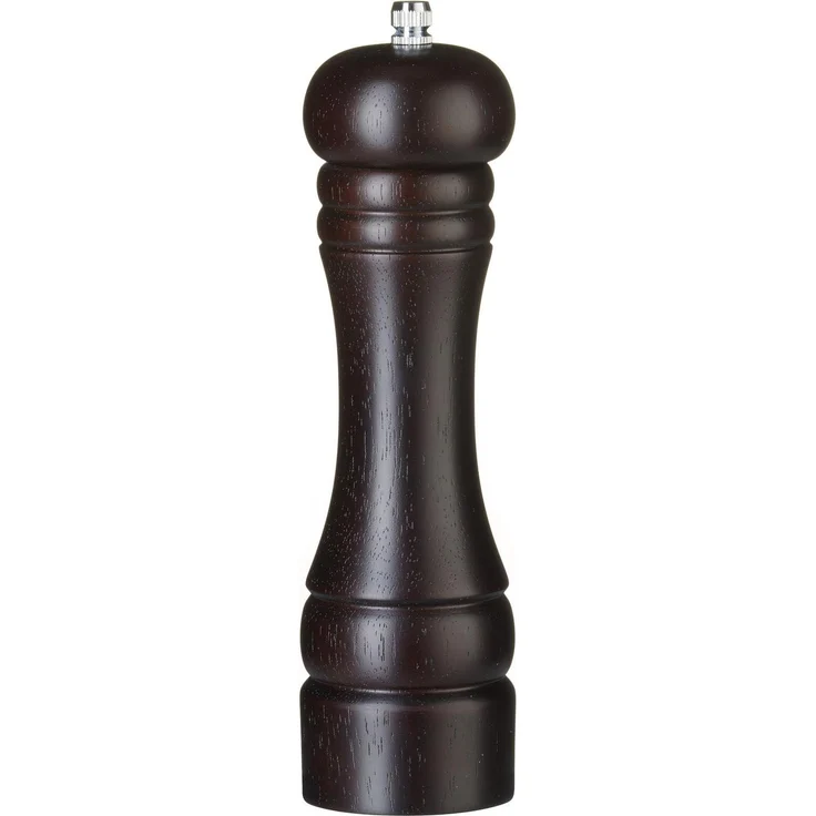Hendi Pfeffermühle aus Holz, manuell einstellbar, Edelstahl-Mahlwerk, dunkelbraun
