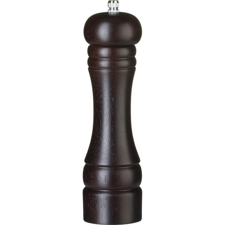 Hendi Pfeffermühle aus Holz, manuell einstellbar, Edelstahl-Mahlwerk, dunkelbraun