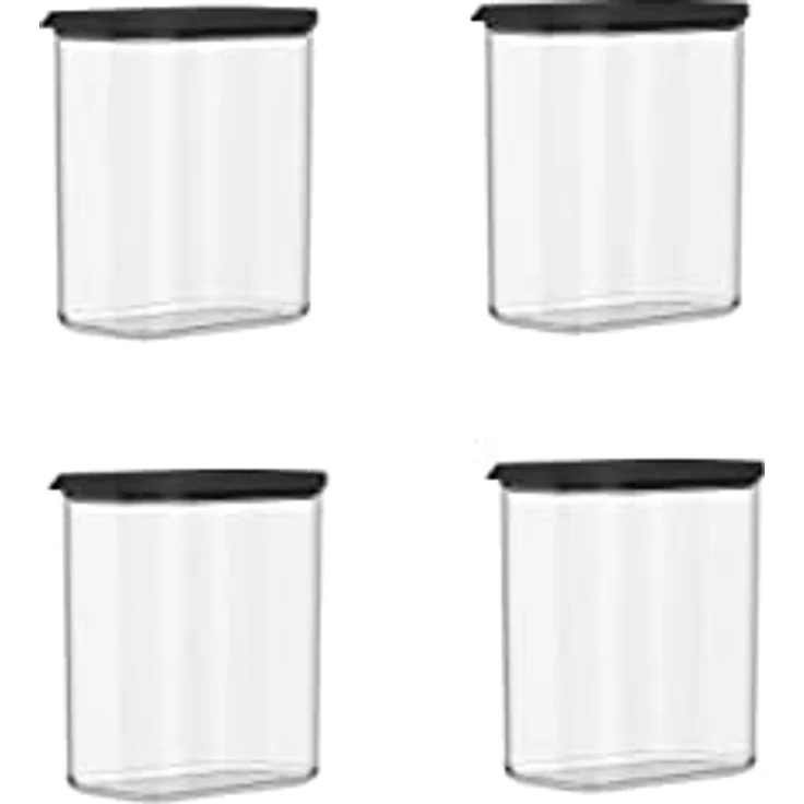 Mepal Modula 1500 ml Schwarz/Black Edition Vorratsdosen Spar-Set - Luftdicht, stapelbar, transparenter Deckel – Bild 1