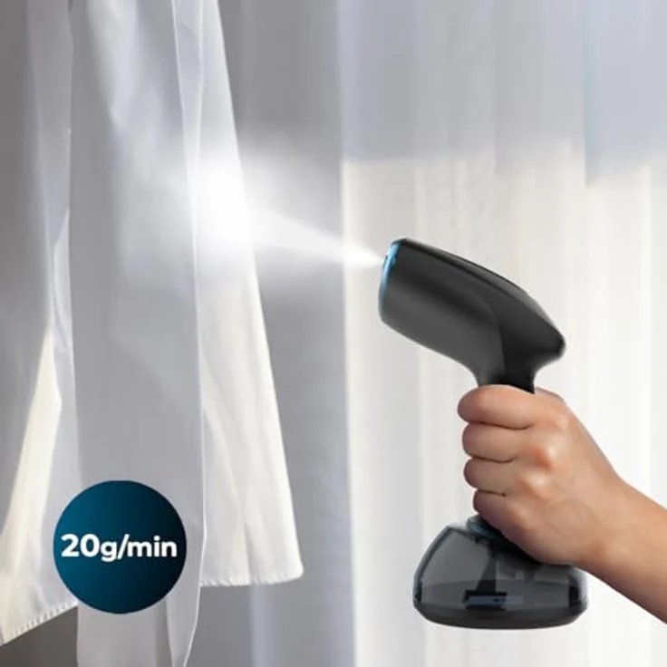 Cecotec 08510 Tragbare Dampfbürste, 1800 W, 360 ml Wassertank, 20 g/min Dampfleistung, Aufheizzeit 0,5 min, Schwarz und Blau – Bild 3