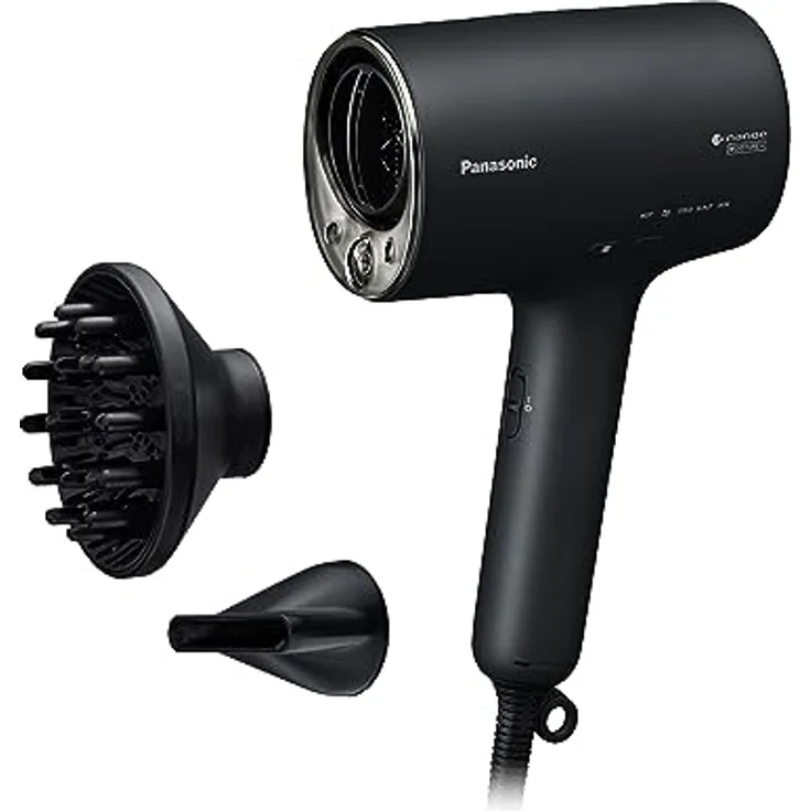 Panasonic EH-NA0J-N825 nanoe™ MOISTURE+ & Mineral Haartrockner, Diffusor & Konzentratordüse, intelligente Sensoren, Heiß- & Kalt-Wechselmodus, Pflege für Haut, Kopfhaut & Haarspitzen, 1600 W, Schwarz