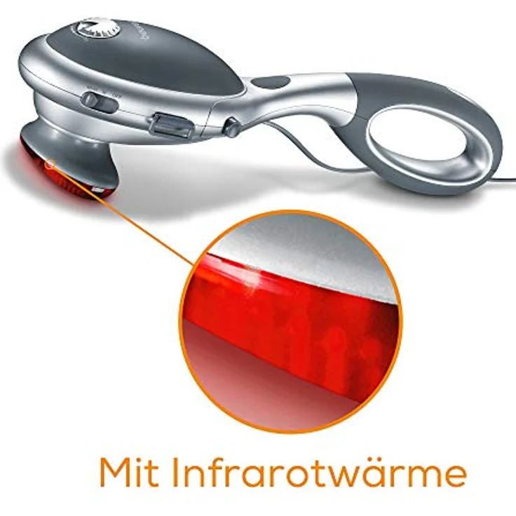 Beurer MG 70 Infrarot Massagegerät, Klopfmassage, zur Massage von Rücken, Nacken, Arme, Beine, zwei verschiedene Aufsätze, Infrarotwärmefunktion, (1er Pack) – Bild 4