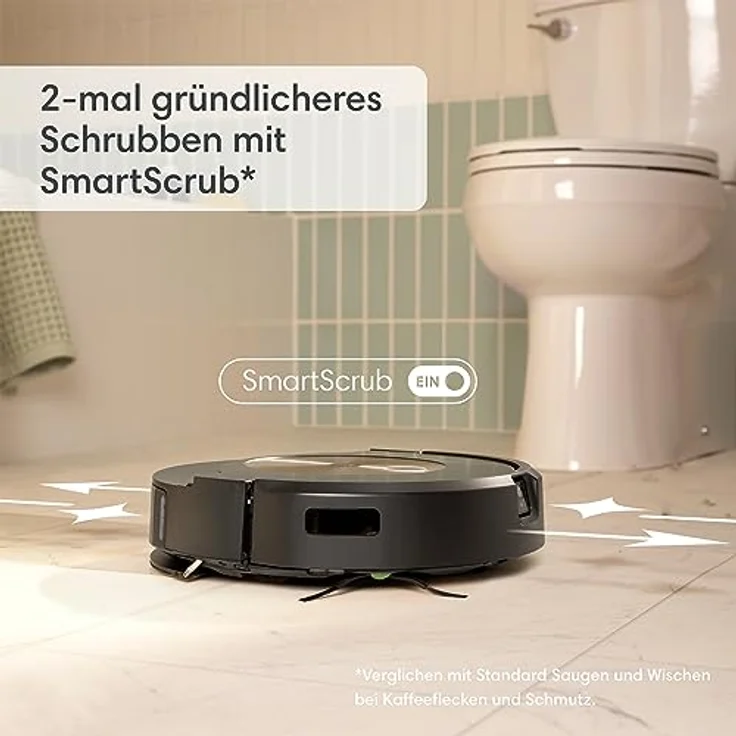 iRobot Roomba Combo j9+ Saug- und Wischroboter mit autom. Absaug-/Nachfüllstation, Kartierung, PrecisionVision Navigation, 4-Stufen-Reinigung, Objekterkennung/ -vermeidung, Sprachassistentenkompatibel – Bild 2