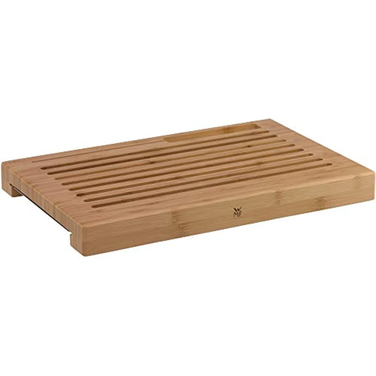 WMF Brot-Schneidebrett, mit Krümmelschale, 44 x 27 x 4,8 cm, Bambus, Gitterform, klingenschonend – Bild 5