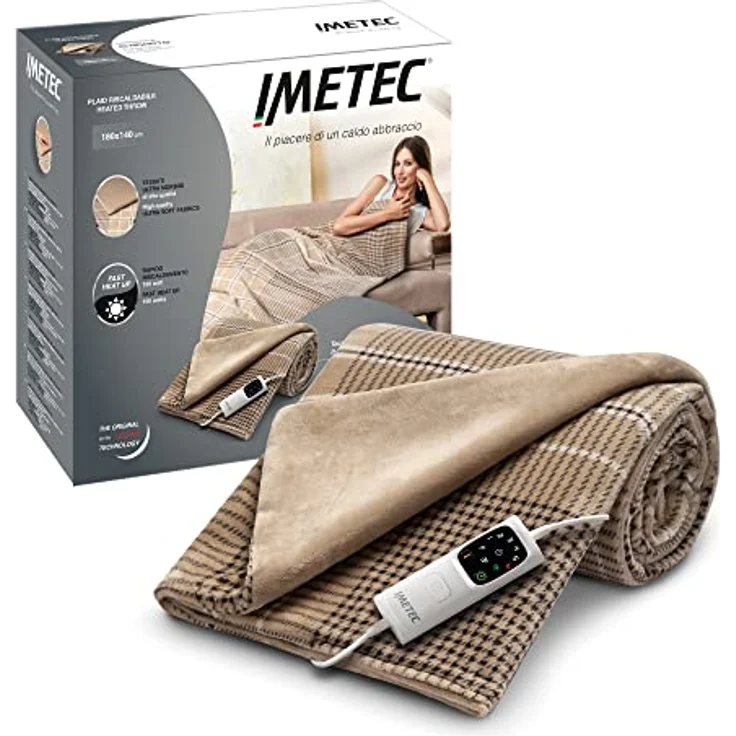 Imetec Adapto Elegance, Heizdecke, Wärmedecke, 180x140 cm, weicher Stoff, Energieeinsparung, Adapto-Technologie, schnelles Aufheizen, 6 Temperaturen, waschbar – Bild 1