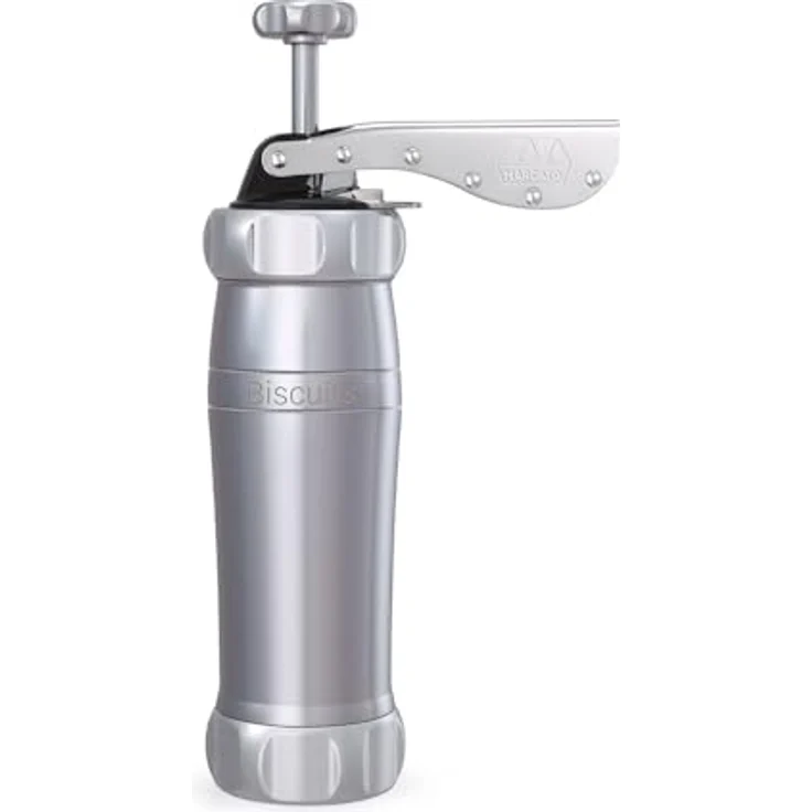 Marcato Gebäckpresse Biscuits, Keksformer aus eloxierter Aluminiumlegierung, Silberfarben, 20 Formen, ergonomisch, 21,5 cm Höhen – Bild 1