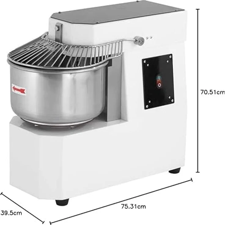 GastroHero Teigknetmaschine ECO 20L, Edelstahl, 1100 W, fester Kopf für Pizza- und Bäckereiteige – Bild 10