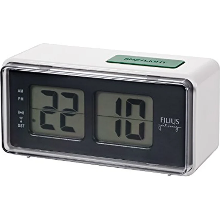 FILIUS zeitdesign Filius Funk Wecker 0530-0, Digital-Funkwecker mit Lautstärke und Nacht-Licht-Sensor, Weiß – Bild 1