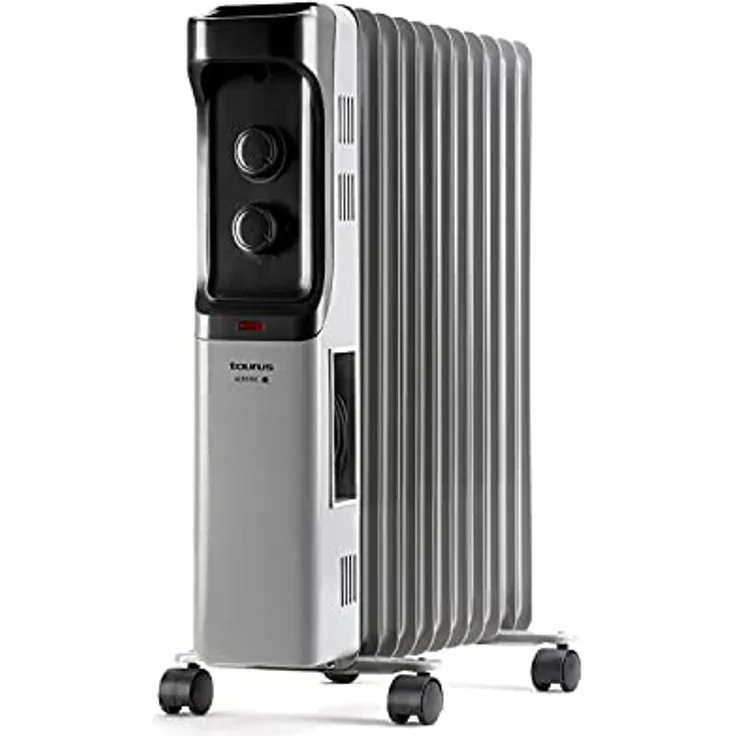 Taurus Dakar - Ölradiator 11 Elemente. 2500W. 3 Leistungsstufen. Einstellbarer Thermostat. Überhitzungsschutz. Einfacher Transport: Griff und Räder. Geringer Konsum.