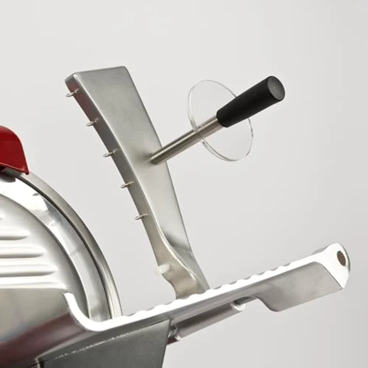 G3 Ferrari G20157 Profi-Aufschnittmaschine Emilia 250, 240 W, 25 cm Edelstahlklinge, integrierter Messerschärfer, Schnittstärke 0–12 mm, rutschfeste Füße, Rot – Bild 4