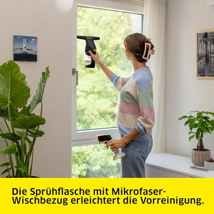 Kärcher WV 1 Compact Care Extra+ Fenstersauger, streifenfreie Reinigung, ergonomisches Design, schwarz – Bild 5