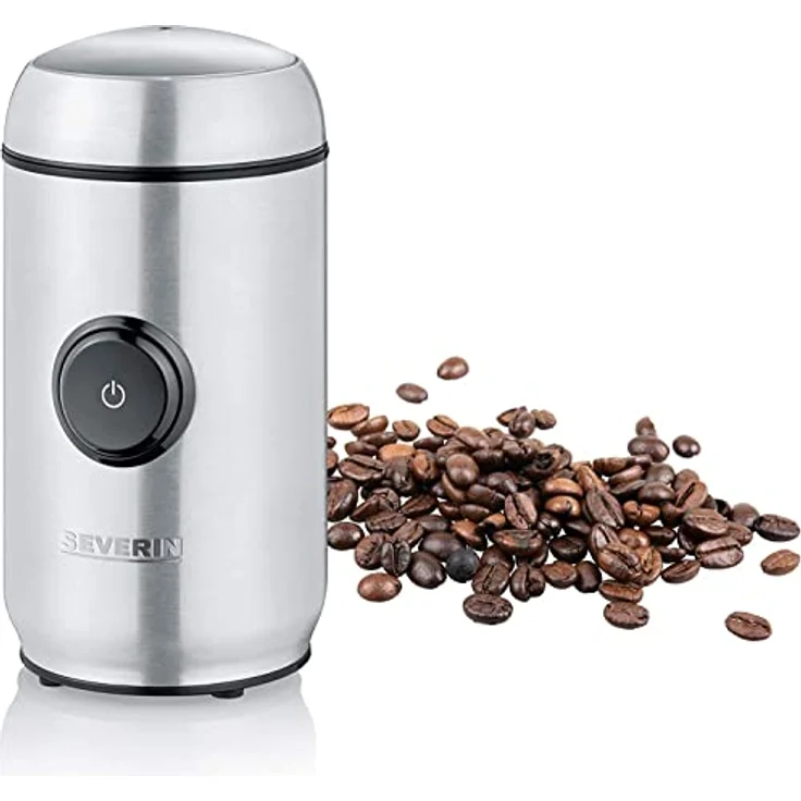 SEVERIN KM 3879 Kaffee- und Gewürzmühle, Edelstahlmesser (150 W, Max. Füllmenge 50 g, Integrierte Kabelaufwicklung) silber, 17.5 – Bild 2