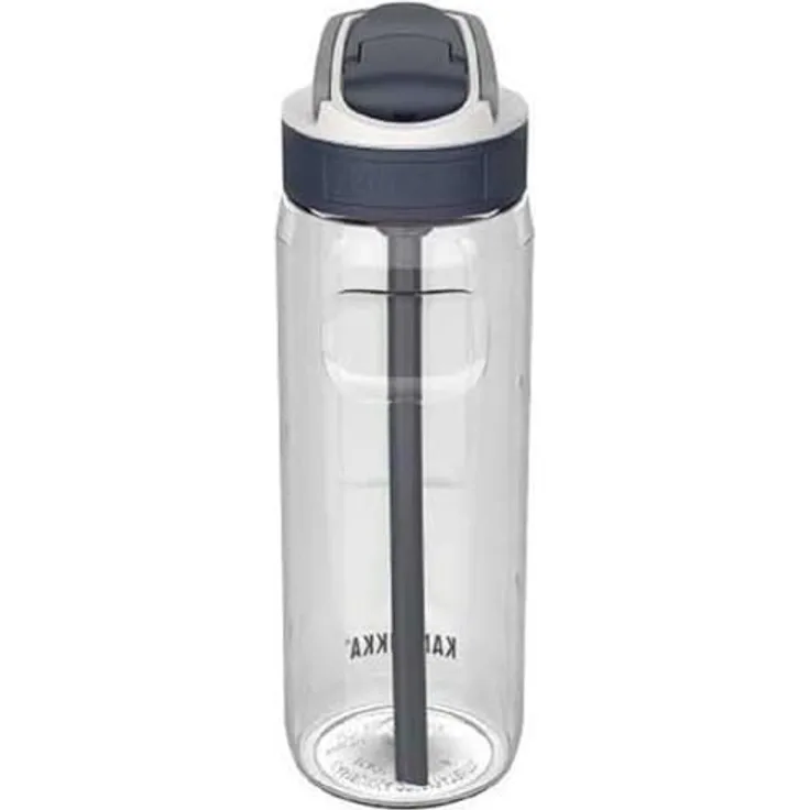 Kambukka Lagoon 750 ml, auslaufsichere Trinkflasche aus bruchsicherem Tritan mit integriertem Strohhalm