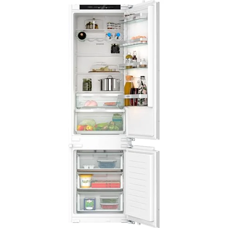 Siemens KI96NVFD0 iQ300 Einbau-Kühl-Gefrier-Kombination, Flachscharnier, 193,5 x 55,8 cm, 215 L Kühlen + 75 L Gefrieren, noFrost, hyperFresh 0 - perfekte Kühlung, LED-Licht, superFreezing – Bild 1