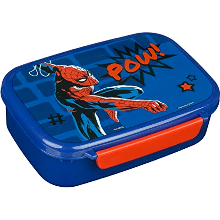 Scooli Spider-Man Brotdose Kunststoff mit Einsatz und Verschlussclip Brotzeitdose Lunchbox Geschenk für Kinder – Bild 1
