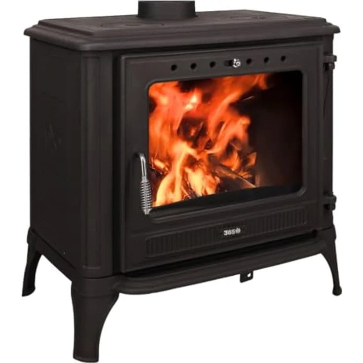 365® Kaminofen Ferrox 75, Gusseisen schwarz, 10,5 kW Nennwärmeleistung, mit Scheibenspülung und Aschekasten – Bild 1
