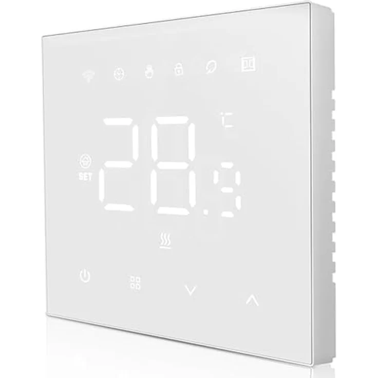 Avatto WT410-16A-W, Smart-Thermostat für Elektroheizung mit 16A WiFi, HD-LED-Bildschirm, präzise Temperaturregelung, Sprachsteuerung kompatibel mit Alexa und Google Home – Bild 2