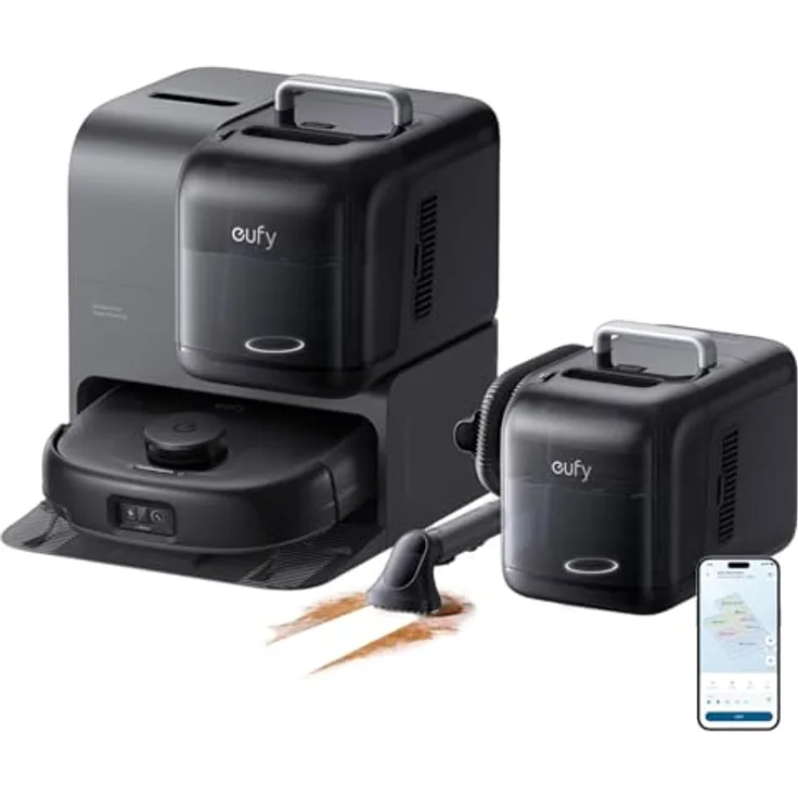 eufy Saugroboter Omni E28 HydroJet, 20000Pa Saugkraft, mit Tiefenreinigung, Wischfunktion, All-in-One-Station, App Control