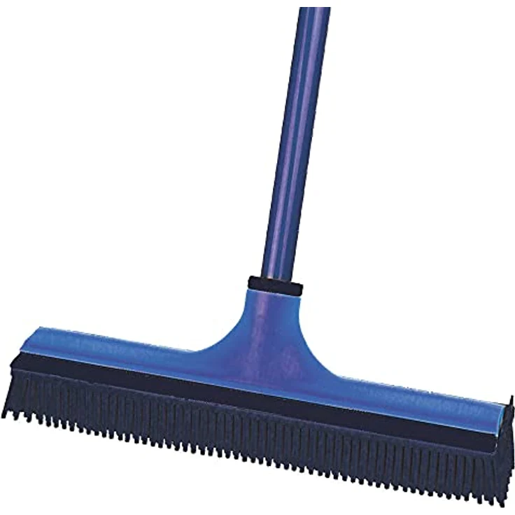 Schecker Kehrgarnitur Anti Haarbesen incl. Teleskopstiel - blau, Stiel verstellbar von 80 - 150 cm, Besenbreite: 33 cm – Bild 3