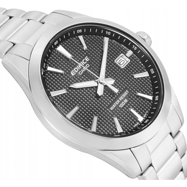 Casio Herren-Armbanduhr EFV-160D-1AVEF, Edelstahl Schwarz mit Analoganzeige und Kalenderfunktion – Bild 3
