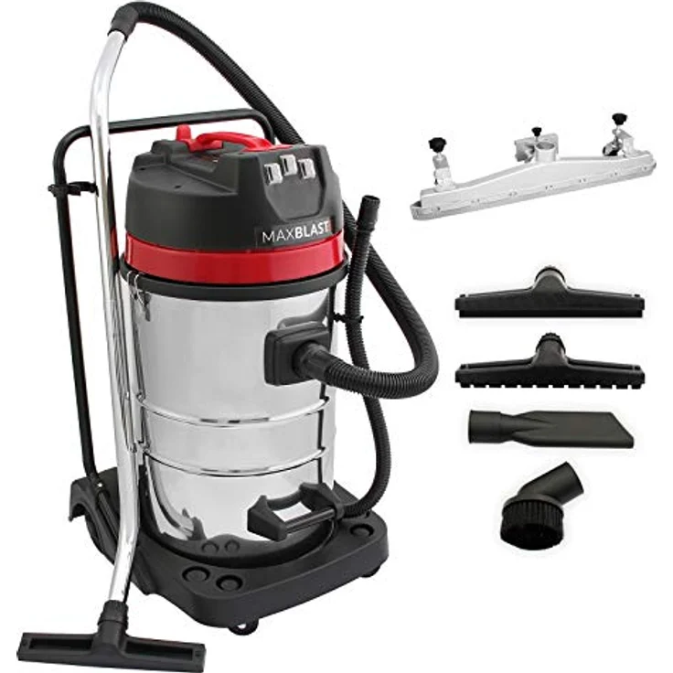 MAXBLAST 80 Liter 3000W Gewerbesauger Staubsauger Industriesauger Sauger Nasssauger mit Bodendüsenbefestigung, in Schwarz – Bild 1