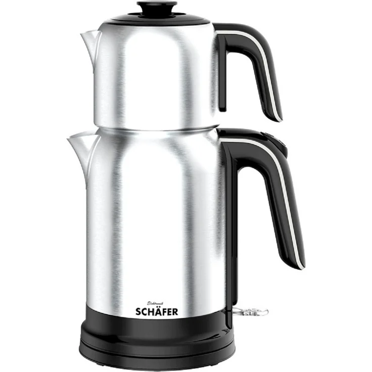 Schäfer Wasserkocher Doppelter Edelstahl-Teekocher 1,7/1 Liter 2200W Silber. - Preisvergleich