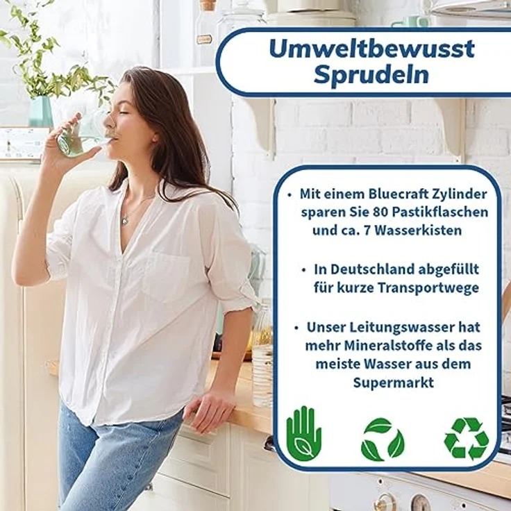 BlueCraft CO₂-Zylinder 425g für bis zu 60 Liter Sprudelwasser, geeignet für SodaStream Wassersprudler, abgefüllt in Deutschland – Bild 4