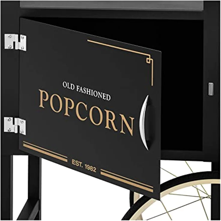 Royal Catering RCPT-BGWG-1 Popcornwagen Wagen für Popcornmaschine Popcorntrolley 2 Bremsen schwarz & golden – Bild 2