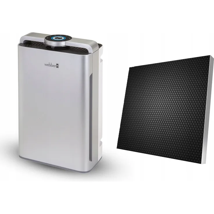 WEBBER Luftreiniger & Luftbefeuchter AP9700 WiFi SILBER, Intelligente Luftqualitätskontrolle mit HEPA 13 Filter und Ionisator