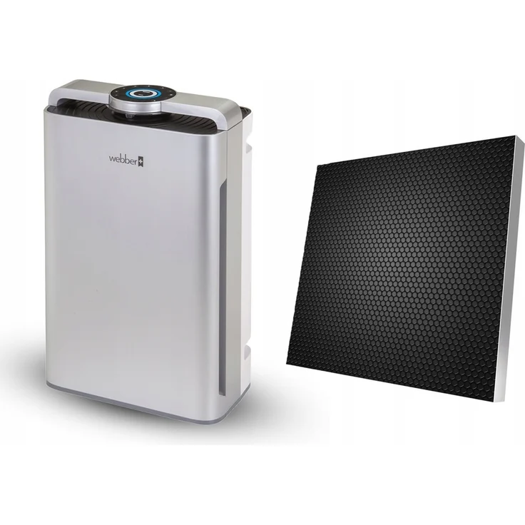 WEBBER Luftreiniger & Luftbefeuchter AP9700 WiFi SILBER, Intelligente Luftqualitätskontrolle mit HEPA 13 Filter und Ionisator