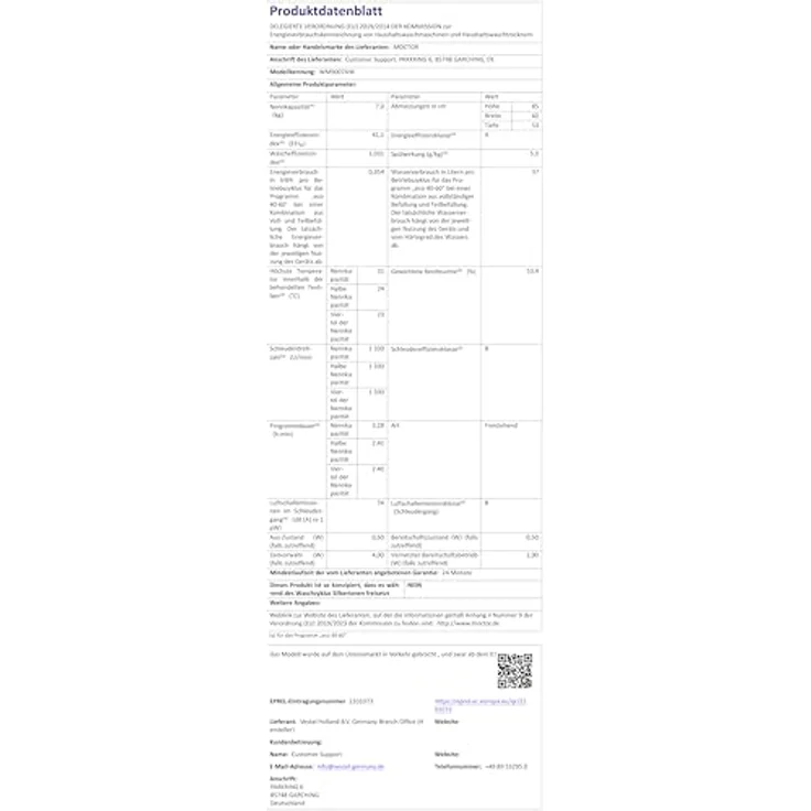 MOCTOR WM9007AW Waschmaschine Serie 9, 7 kg, Aquaswich, WIFI, 1400 U/Min, Weiß – Bild 9