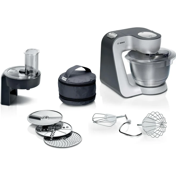 BOSCH MUM58310 Küchenmaschine, 1000 Watt, 3D PlanetaryMixing, große Edelstahlschüssel 3,9 l, Zubehör für vielfältige Anwendungen
