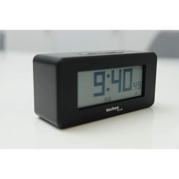 Technoline WT295 Funkwecker, DCF-77 mit positiv-und Negativ-Display, Kunststoff in Matt Schwarz, 2 Weckalarme, Datums- und Temperaturanzeige, Countdown-Funktion – Bild 4
