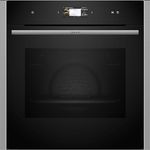 Neff B24FS33N0, N90, FullSteam Klapptür Dampfbackofen, 60x60cm, Edelstahl, 4.1 Zoll Full Touch TFT-Farb- und Grafikdisplay, Home Connect, Soft Opening und Close, Multipoint Bratenthermometer