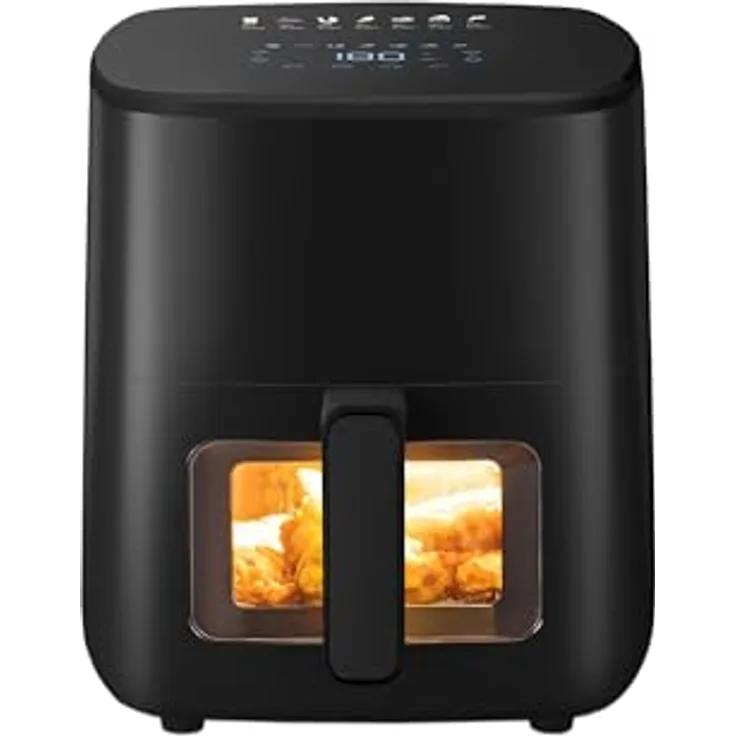 Melchioni Heißluftfritteuse MARIANNA NEW, 5 L, 1700 W, Touchdisplay, 7 voreingestellte Programme, Antihaftbeschichtung