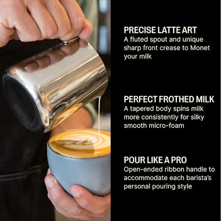 Fellow Eddy Dampfkrug, Milchaufschäumen und Präzisions-Latte-Art, 304 18/8 Edelstahl, Graphit 340 ml – Bild 2