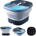 Fußsprudelbad mit Massage und Heizfunktion | Fußmassagegerät elektrisch | 24 Shiatsu Rollen | Wärmefunktion | Vibration | faltbar | Fernbedienung | Fußreflexzonen Massage | 35-47°C