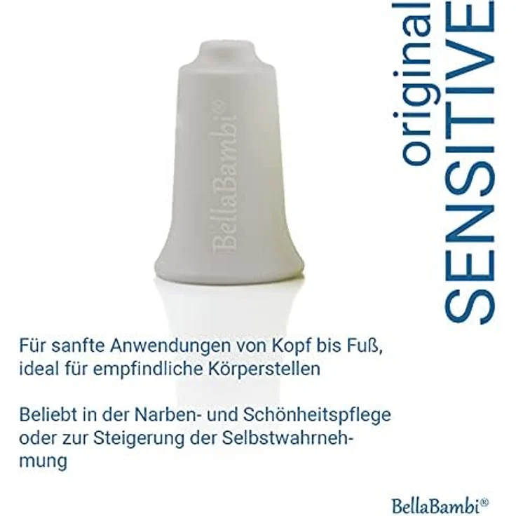 BellaBambi® original solo SENSITIVE, Faszien Cup Schröpfsauger, sanfte Massage, biokompatibles Silikon, Weiß – Bild 7