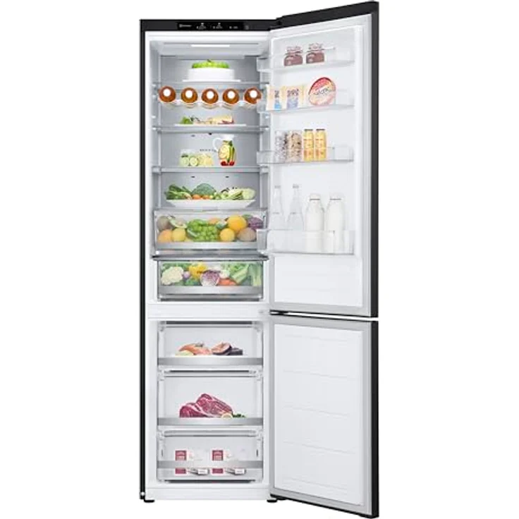 LG GBV7280CEV, Kühl-/ Gefrierkombination, Klasse C, 387 L, 36 dB(A), Kühlschrank mit Gefrierfach, 59,5 x 203 x 67,5 cm, Wi-Fi, Innendisplay, DoorCooling+, LINEARCooling, Essence Black Steel – Bild 2