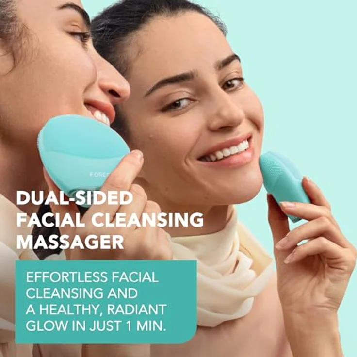 FOREO LUNA™ 4 mini Arctic Blue, Gesichtsreinigungsbürste mit T-Sonic™ Pulsationen, 30-sekündigem Glow-Boost-Modus und hygienischem Silikon – Bild 2