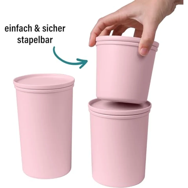 AWAVE Frischhaltedose rund 1.000 ml, luftdicht, rosé, aus recycelten PET-Flaschen, Mehrweg, lebensmitteltauglich – Bild 5