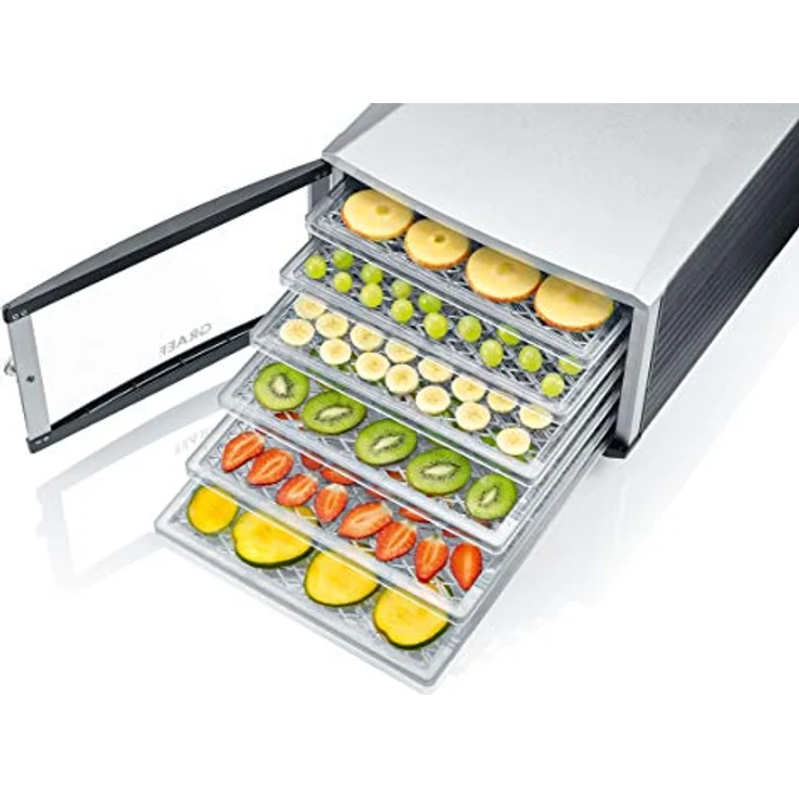 Graef DA506EU Dörrautomat, Kunststoff, 6 Etagen, 630 Watt, 475 mm x 330 mm x 220 mm – Bild 2