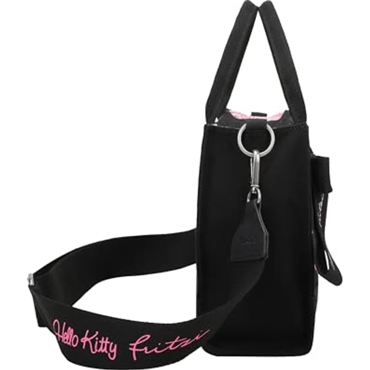 Fritzi aus Preußen Umhängetasche Hello Kitty Shopper, kompakt, 25 cm, schwarz/mehrfarbig, inklusive abnehmbarem Schulterriemen – Bild 5