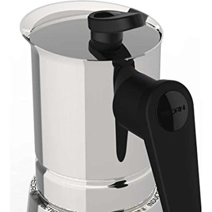 Pedrini Steelmoka - Espressokocher aus Edelstahl 6 Tassen Espressokocher aus Edelstahl für die Herdplatte, auch Induktion – Bild 5