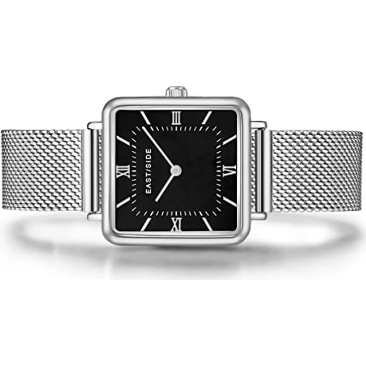 Eastside Damen Uhr analog Japan Quarzwerk mit Edelstahl Silber Armband 10080086 - Urbane Eleganz mit Milanaise-Armband – Bild 2