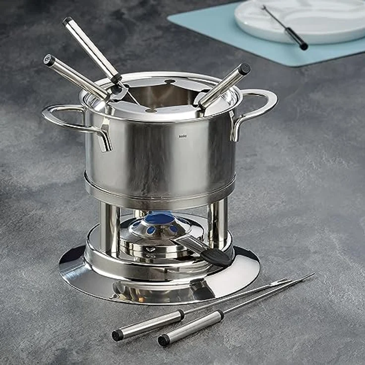Kela 10968 Fondue-Set, Fleischfondue, 10-teilig, Für 6 Personen, Edelstahl, 1,7 l, Cailin – Bild 2